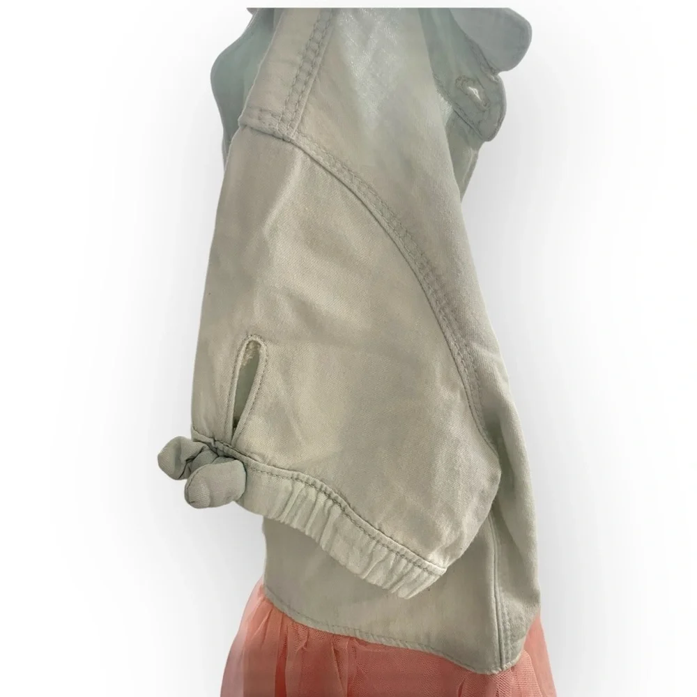 Oshkosh B’Gosh girls chambray button down tulle skirt short sleeve dress 5T pink